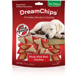 Walmart DreamBone DreamChips With Real Chicken 24 Count, Rawhide-FreeChews For Dogs offer