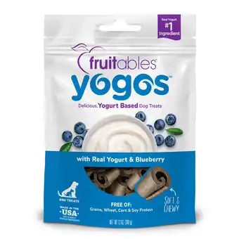Walmart Fruitables Real Yogurt Dog Treats Blueberry Flavor Dry Biscuit 12oz offer