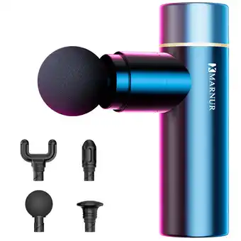Walmart MARNUR Mini Massage Gun , Portable Handheld Deep Tissue Massager, Light & Palm-Size &Quiet, Black offer