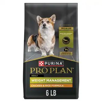 Walmart Purina Pro Plan Weight Management Dog Food Dry Formula Chicken and Rice Formula, 6 lb Bag offer