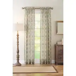 Walmart Better Homes & Gardens Single Curtain Panel, Blue Lace Fan Print 84 In offer