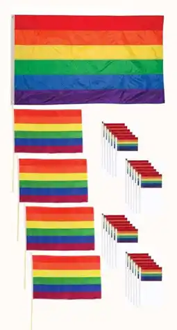 Walmart Rubies Rainbow Pride Outdoor Flag Set, 29 Piece Set offer