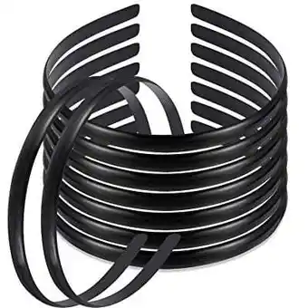 Walmart ANNA CREATIONS Set Of 12 Plastic Hair Bands for Girls & women (MEDIUM, BLACK) offer