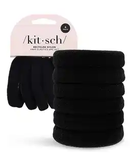 Walmart Vaidehi Recycled Nylon Thick Hair Elastics, Hair Ties, Accessories, Ponytail, 6pc Set (Black) offer