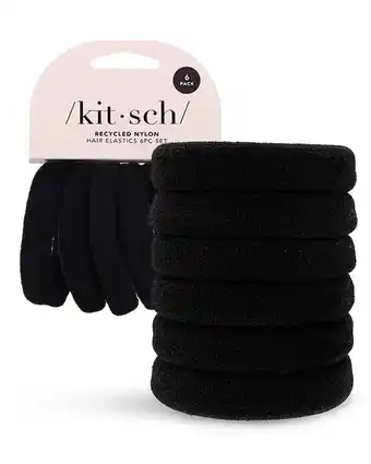 Walmart Vaidehi Recycled Nylon Thick Hair Elastics, Hair Ties, Accessories, Ponytail, 6pc Set (Black) offer