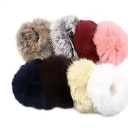 Walmart Vaidehi Soft Fluffy Fur Elastic Multicolour Hair Rubber Bands for Kids Girls & Women (Pack of 4) offer