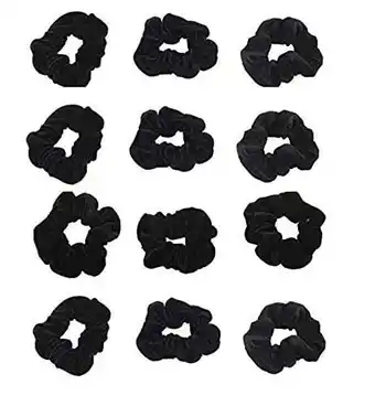 Walmart Vaidehi Rubber Band Black-Colour Velvet Pony Round Hair Band for Women and Girls (Pack of 12) offer