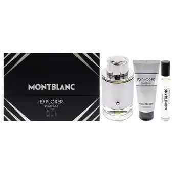 Walmart Mont Blanc Explorer Platinum , 3 Pc Gift Set 3.3oz EDP Spray, 0.25oz EDP Spray, 3.3oz Shower Gel offer