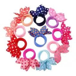 Walmart Vaidehi Girl's Rabbit Ear Hair Tie Rubber Bands Style Ponytail Holder (Multicolour) -24 Pieces offer