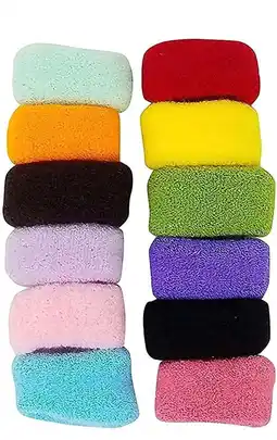 Walmart Vaidehi Cotton Woolen Bun/Ponytail Thick Rubber Bands for Women kids girls (Pack of 12) (Multicolor) offer