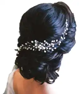 Walmart Vaidehi Bride Pearl and crystal Hair Comb Wedding Bridal Women Hair Accessories Handmade Flower Head offer