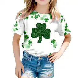 Walmart ZPWKLM ZPWKLM Cute Shirt For Kid Printed Round Neck Short Sleeved T Shirt Clothes For Baby size 3-4T offer