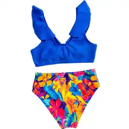 Walmart ZPWKLM 2 Piece Bikini For Girls Flying Sleeves Top And Bottomssummer Casual Holiday, Size6-7T offer