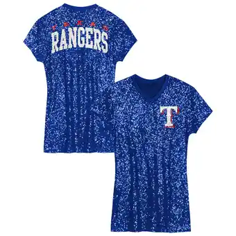 Walmart Girls Preschool Royal Texas Rangers Sequin V-Neck Dress offer