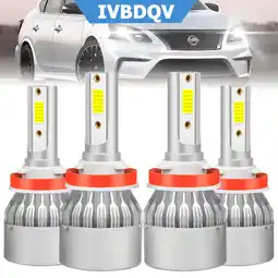 Walmart IVBDQV H9/H11 High Low Beam For Nissan Sentra 2013-2020 LED Headlight Bulbs 6500K 4pcs offer