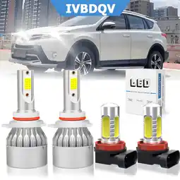 Walmart For 2016-2018 Toyota RAV4 LED Headlight Bulbs 9012 Hi/Lo Beam H11 Fog Light 6000k 4Pack offer