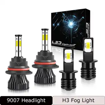Walmart WVKVII 9007 LED Headlight H3 Fog Light Bulbs for Nissan Sentra 1995-2003 55W 5500LM 6000K 4pcs offer