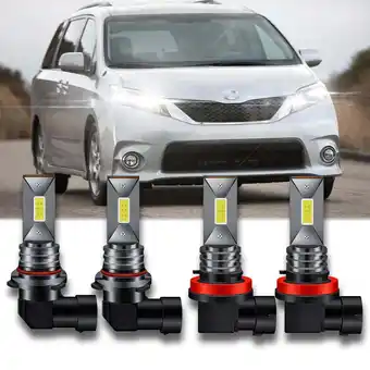 Walmart For Toyota Sienna 2011-2017 2018 High/Low Beam 4x Front LED Headlight Bulbs 6000K White offer