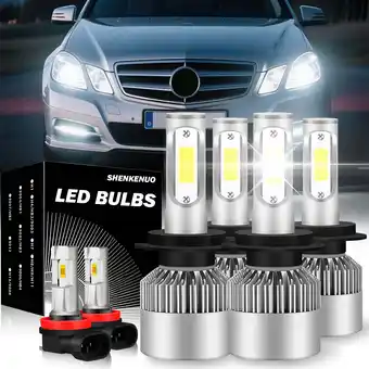 Walmart For Mercedes-Benz E350 2008-2011 2012 Combo H7 H7 H11 LED Headlight Fog Light Bulbs 6pcs offer