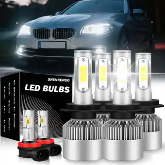 Walmart For BMW 528i 535i 550i 2008-2010 Combo LED Headlight High Low Beam Fog Light Bulbs offer