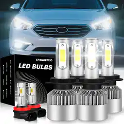 Walmart For Hyundai Sonata 2011 2012 2013 2014 Combo LED Headlight Fog Light Bulbs Kit 6000K Pure White 6x offer