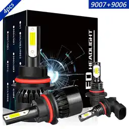 Walmart 9007 High&Low Beam+9006 Fog Light for Jeep Liberty 2002-2007 LED Headlight White 4pcs offer