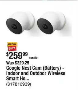 The Home Depot Google Nest Cam (Battery) - Indoor and Outdoor Wireless Smart Home Security Camera - 2 Pack offer