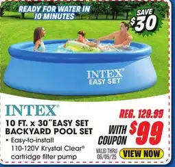 Big 5 INTEX 10 FT. x 30˝EASY SET BACKYARD POOL SET offer