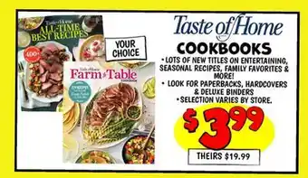 Ollie's TASTE OF HOME COOKBOOKS offer