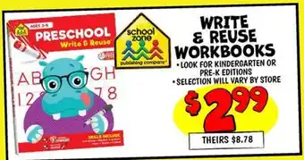 Ollie's WRITE & REUSE WORKBOOKS offer