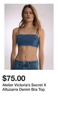 Victoria's Secret Atelier Victoria's Secret X Altuzarra Denim Bra Top offer