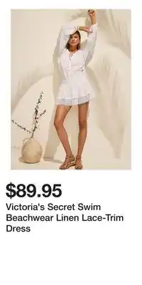 Victoria's Secret Victoria's Secret Swim Beachwear Linen Lace-Trim Dress offer