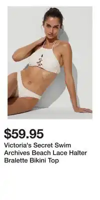Victoria's Secret Victoria's Secret Swim Archives Beach Lace Halter Bralette Bikini Top offer