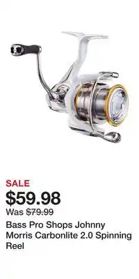 Cabela's Bass Pro Shops Johnny Morris Carbonlite 2.0 Spinning Reel offer
