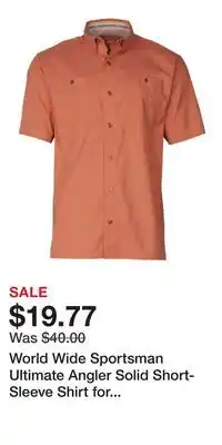 Cabela's World Wide Sportsman Ultimate Angler Solid Short-Sleeve Shirt for Men - Crabapple - S offer