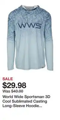 Cabela's World Wide Sportsman 3D Cool Sublimated Casting Long-Sleeve Hoodie for Men offer
