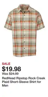 Cabela's RedHead Ripstop Rock Creek Plaid Short-Sleeve Shirt for Men offer