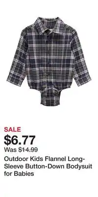Cabela's Outdoor Kids Flannel Long-Sleeve Button-Down Bodysuit for Babies offer