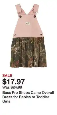 Cabela's Bass Pro Shops Camo Overall Dress for Babies or Toddler Girls offer
