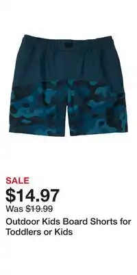 Cabela's Outdoor Kids Board Shorts for Toddlers or Kids offer