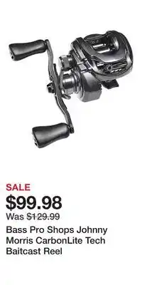 Cabela's Bass Pro Shops Johnny Morris CarbonLite Tech Baitcast Reel offer