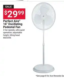 Ace Hardware Perfect Aire 16 Oscillating Pedestal Fan offer