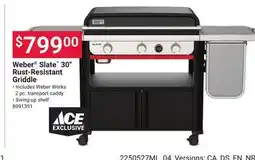 Ace Hardware Weber Slate 30 Rust-Resistant Griddle offer
