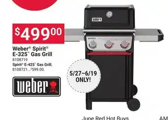 Ace Hardware Weber Spirit E-325 Gas Grill offer