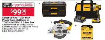 Ace Hardware Dewalt 20v Max Power Tools, Batteries or Toughsystem 2.0 Tool Box offer