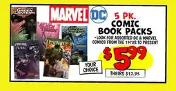 Ollie's DC & MARVEL COMIC BOOK PACKS offer