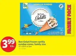 Lidl Bon Gelati frozen vanilla sundae cones, family size offer