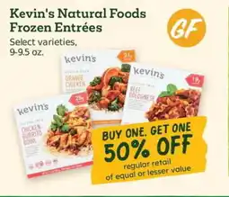 Sprouts Farmers Market Kevin's Natural Foods Frozen Entrées offer