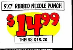 Ollie's 5' X7' RIBBED NEEDLE PUNCH offer