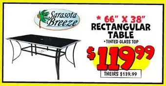 Ollie's Sarasota Breeze *66 X 38 RECTANGULAR TABLE offer